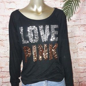 Pink Victoria’s Secret long sleeve bling shirt